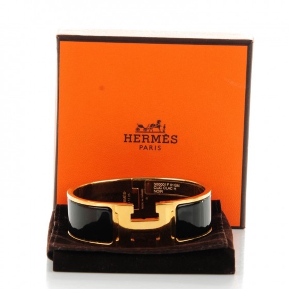 HERMES Enamel Wide Clic Clac H Bracelet GM Black - Picture 4 of 4